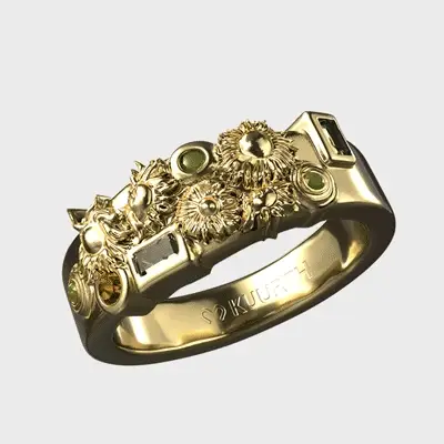Kuurth The Arles Sunflowers Gold Ring